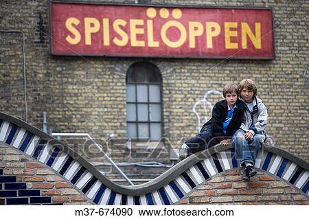 Stock Image - Christiania. Copenhagen. Denmark.. Fotosearch