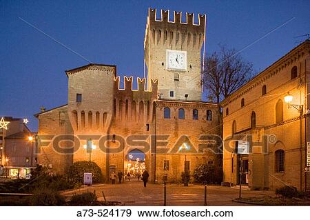 Christmas lights at Spilamberto castle. Modena province, Emilia-Romagna, Italy. View Large Photo Image Stock Photo - Christmas lights at Spilamberto castle. Modena province, Emilia-Romagna, Italy.. Fotosearch