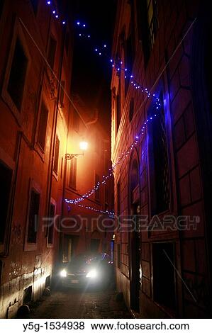 christmas lights in street in rome italy View Large Photo Image Stock Photo - christmas lights in street in rome italy. Fotosearch