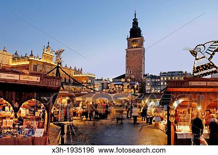 Christmas market at the Main market square, Krakow, Poland, Central Europe View Large Photo Image Stock Photograph - Christmas market at the Main market square, Krakow, Poland, Central Europe. Fotosearch