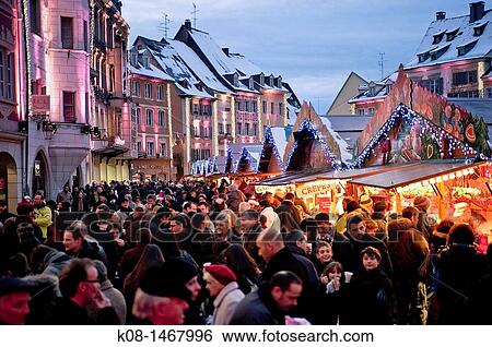 Stock Photograph - Christmas market, Mulhouse, Alsace, France. Fotosearch