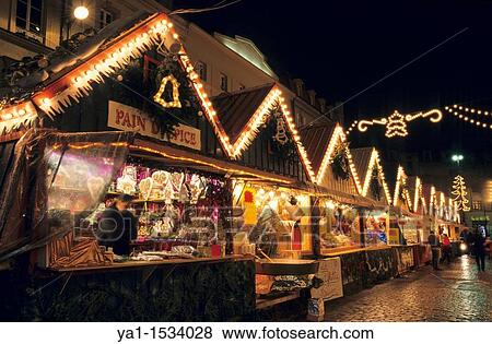 Christmas market, PLace St Louis, Metz, Lorraine region, France View Large Photo Image Stock Photo - Christmas market, PLace St Louis, Metz, Lorraine region, France. Fotosearch