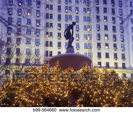 Christmas, Pulitzer fountain, Plaza hotel, Manhattan, New York, USA. View Large Photo Image Stock Image - Christmas, Pulitzer fountain, Plaza hotel, Manhattan, New York, USA.. Fotosearch