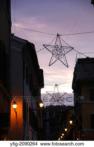 christmas star decorations in the trastevere district in rome italy. View Large Photo Image Picture - christmas star decorations in the trastevere district in rome italy.. Fotosearch