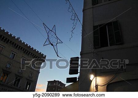 christmas star decorations in the centre of rome italy. View Large Photo Image Stock Photo - christmas star decorations in the centre of rome italy.. Fotosearch