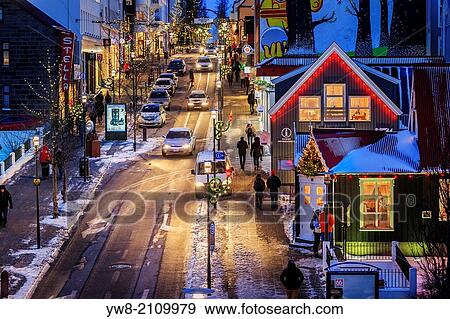 Christmas time, Reykjavik, Iceland. View Large Photo Image Stock Photo - Christmas time, Reykjavik, Iceland.. Fotosearch