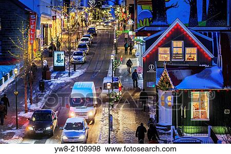 Christmas time, Reykjavik, Iceland. View Large Photo Image Stock Photo - Christmas time, Reykjavik, Iceland.. Fotosearch