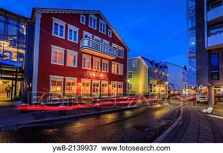 Stock Photo - Christmas time, Reykjavik, Iceland.. Fotosearch