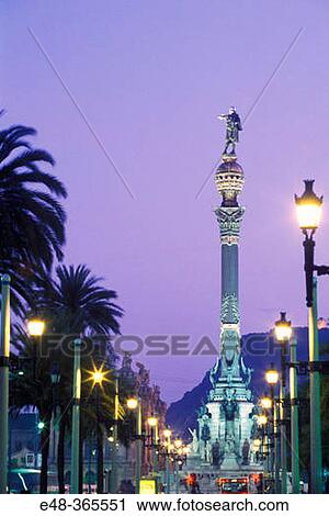 Christopher Columbus monument. Barcelona. Spain View Large Photo Image Stock Image - Christopher Columbus monument. Barcelona. Spain. Fotosearch