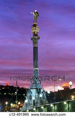 Christopher Columbus statue. Barcelona. Spain. View Large Photo Image Stock Photography - Christopher Columbus statue. Barcelona. Spain.. Fotosearch
