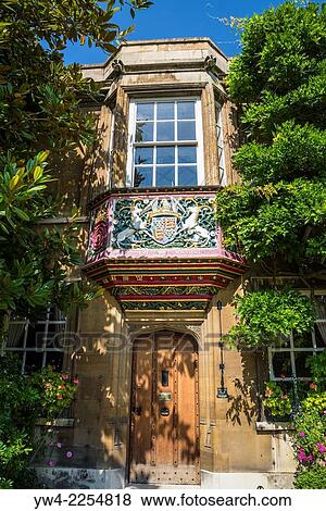 Christ's College, Highly decorative balcony of Master's Lodge, First Court, Cambridge, England, UK. View Large Photo Image Stock Photo - Christ's College, Highly decorative balcony of Master's Lodge, First Court, Cambridge, England, UK.. Fotosearch