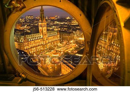 Chritsmas market and City Hall, Hamburg, Germany, at night. View Large Photo Image Stock Photo - Chritsmas market and City Hall, Hamburg, Germany, at night.. Fotosearch
