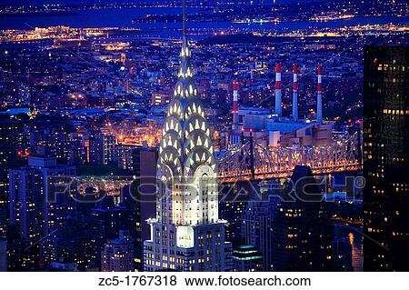 Stock Photo - Chrysler Building at night, US. Fotosearch