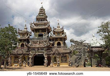 Chua Linh Phoc Buddhist temple district 11 Dalat south east Vietnam View Large Photo Image Stock Photo - Chua Linh Phoc Buddhist temple district 11 Dalat south east Vietnam. Fotosearch