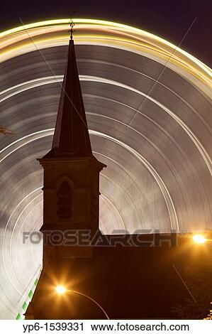church and Ferris wheel at night, Luxembourg View Large Photo Image Stock Image - church and Ferris wheel at night, Luxembourg. Fotosearch