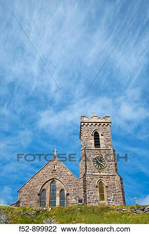 Church, Castlebay, Isle of Barra, Outer Hebrides, Scotland, UK View Large Photo Image Stock Image - Church, Castlebay, Isle of Barra, Outer Hebrides, Scotland, UK. Fotosearch