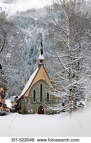 Church in the snow. Chamonix. France View Large Photo Image Stock Photo - Church in the snow. Chamonix. France. Fotosearch