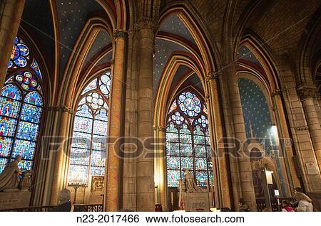 Stock Photograph - CHURCH OF NOTRE DAME DE PARIS, Paris, France.. Fotosearch