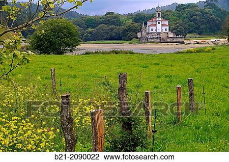 Church of Nuestra Seora de los Dolores on the Ria de Barro, Northern Way route to Santiago de Compostela, Way of St James, Barro, Llanes, Asturias, Spain View Large Photo Image Stock Image - Church of Nuestra Seora de los Dolores on the Ria de Barro, Northern Way route to Santiago de Compostela, Way of St James, Barro, Llanes, Asturias, Spain. Fotosearch