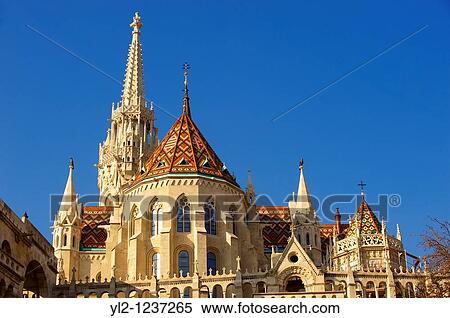 Church of Our Lady or Matthias Church MBtyBs templom, Castle District, Budapest Hungary View Large Photo Image Stock Photography - Church of Our Lady or Matthias Church MBtyBs templom, Castle District, Budapest Hungary. Fotosearch