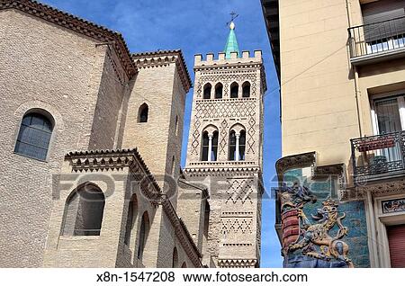 Church of San Gil Abad, Zaragoza, Aragon, Spain View Large Photo Image Stock Photo - Church of San Gil Abad, Zaragoza, Aragon, Spain. Fotosearch