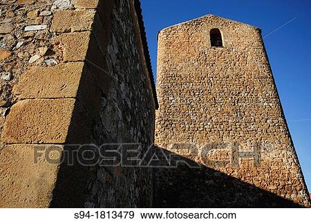Stock Photo - Church of San Juan Bautista in Aldealpozo, Soria, Castilla Leon, Spain. Fotosearch