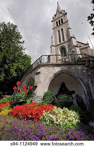 Stock Photo - Church of San Juan in Vaduz, Liechtenstein. Fotosearch