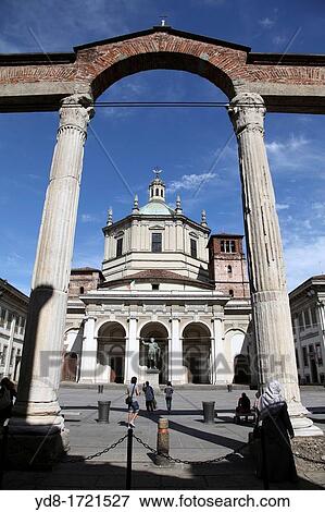 Stock Photo - Church of San Lorenzo of Milan, Italy, Europe. Fotosearch