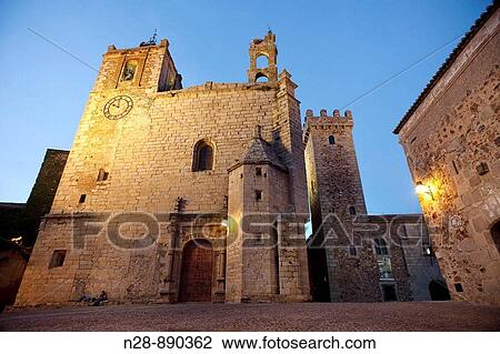 Church of San Mateo in the old town, Caceres, Extremadura, Spain View Large Photo Image Stock Image - Church of San Mateo in the old town, Caceres, Extremadura, Spain. Fotosearch