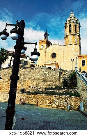Church of Sant Bartomeu, Sitges, Barcelona, Catalonia, Spain View Large Photo Image Stock Image - Church of Sant Bartomeu, Sitges, Barcelona, Catalonia, Spain. Fotosearch