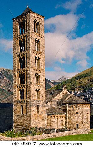 Church of Sant Climent. UNESCO world heritage. Ta? ll. Vall de Bo?. Catalonia. Spain View Large Photo Image Stock Photo - Church of Sant Climent. UNESCO world heritage. Ta? ll. Vall de Bo?. Catalonia. Spain. Fotosearch