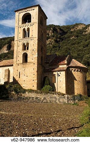 Stock Photograph - Church of Sant Crist? fol de Beget. Beget. Ripoll? s. Girona province. Catalonia. Spain. Fotosearch