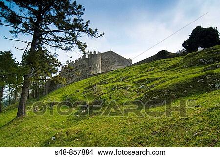 Church of Santa Maria de los Angeles, San Vicente de la Barquera, _ XIII XVI, Cantabria. Spain. View Large Photo Image Picture - Church of Santa Maria de los Angeles, San Vicente de la Barquera, _ XIII XVI, Cantabria. Spain.. Fotosearch