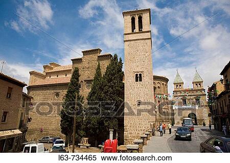Church of Santiago del Arrabal (13th century) and Puerta Nueva de Bisagra in Calle Real del Arrabal, Toledo. Castilla-La Mancha, Spain View Large Photo Image Stock Photography - Church of Santiago del Arrabal (13th century) and Puerta Nueva de Bisagra in Calle Real del Arrabal, Toledo. Castilla-La Mancha, Spain. Fotosearch
