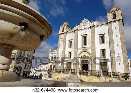 Stock Photo - Church of Santo Ant? o in Pra? a do Giraldo,? vora. Alentejo, Portugal. Fotosearch
