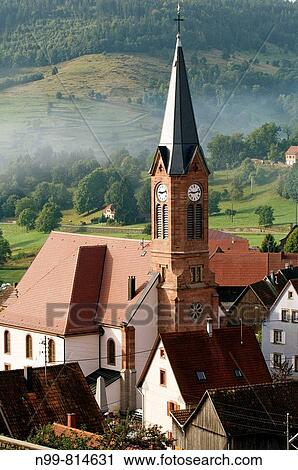 Church of Soultzeren, village in the Vosges mountains, Alsace, France View Large Photo Image Stock Image - Church of Soultzeren, village in the Vosges mountains, Alsace, France. Fotosearch