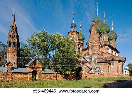 Church of St. John Chrysostom (1649-54), Korovniki Sloboda, Yaroslavl. Golden Ring, Russia View Large Photo Image Stock Photograph - Church of St. John Chrysostom (1649-54), Korovniki Sloboda, Yaroslavl. Golden Ring, Russia. Fotosearch