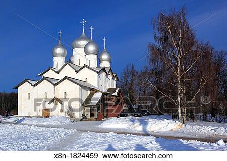 Stock Photo - Church of Sts Boris and Gleb in Plotniki 1536, Veliky Novgorod, Novgorod region, Russia. Fotosearch