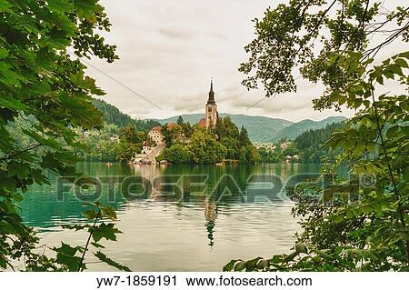 Church of the Assumption on Lake Bled, Slovenia View Large Photo Image Stock Image - Church of the Assumption on Lake Bled, Slovenia. Fotosearch