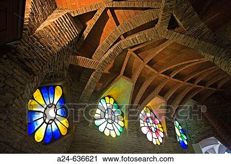 Church of the Colonia G? ell by Gaudi, Santa Coloma de Cervello. Barcelona province, Catalonia, Spain (Feb. 2007) View Large Photo Image Stock Image - Church of the Colonia G? ell by Gaudi, Santa Coloma de Cervello. Barcelona province, Catalonia, Spain (Feb. 2007). Fotosearch