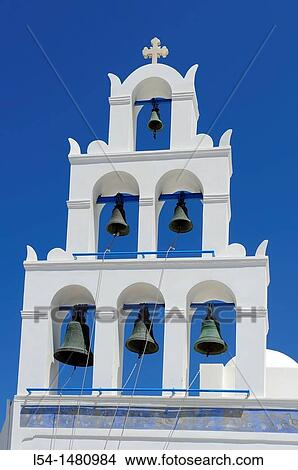 Picture - Church Oia Santorini Greece Island Mediterranean Cruise Aegean. Fotosearch