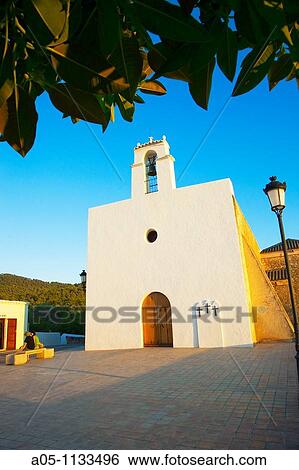 Church. Sant Agust? des VedrB Ibiza. Balearic Islands. Spain. View Large Photo Image Stock Photograph - Church. Sant Agust? des VedrB Ibiza. Balearic Islands. Spain.. Fotosearch
