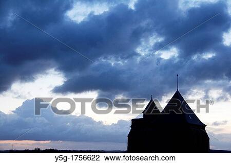 church spire in le crotoy france at dawn View Large Photo Image Stock Image - church spire in le crotoy france at dawn. Fotosearch