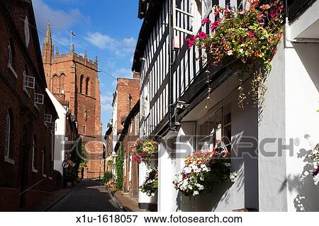 Stock Photo - Church Street Bridgnorth Shropshire England. Fotosearch