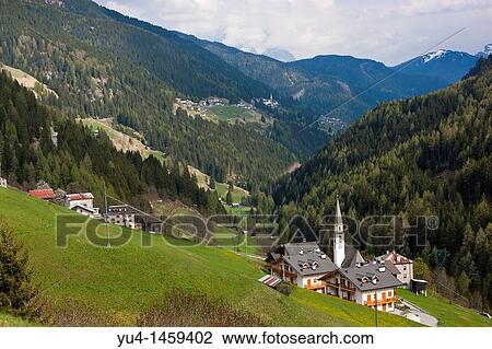 Stock Image - Church Suore Discepole Del Vangelo near Arabba, Veneto, Dolomites, Italy, Europe. Fotosearch