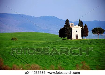 Church, Val d? Orcia, Siena country, Tuscany, Italy View Large Photo Image Stock Photograph - Church, Val d? Orcia, Siena country, Tuscany, Italy. Fotosearch