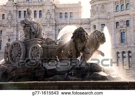 Cibeles Fountain, Plaza de Cibeles square, Madrid, Spain View Large Photo Image Stock Image - Cibeles Fountain, Plaza de Cibeles square, Madrid, Spain. Fotosearch