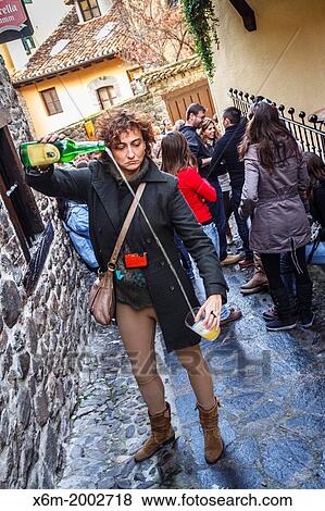 Cider in street life. Potes, Comarca de Li? bana, Cantabria, Spain. View Large Photo Image Stock Photo - Cider in street life. Potes, Comarca de Li? bana, Cantabria, Spain.. Fotosearch