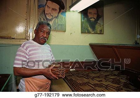 Stock Photo - Cigar factory. Cuba. Fotosearch