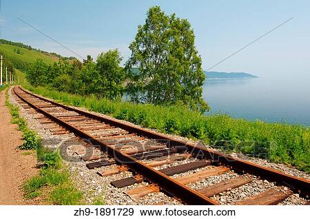 Stock Photo - Circum-Baikal Railway, Lake Baikal, Irkutsk region, Siberia, Russian Federation. Fotosearch